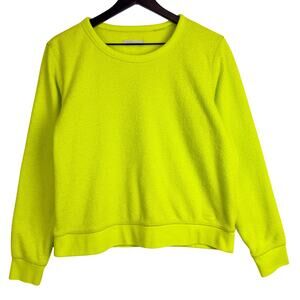 Outerknown Chartreuse Terrycloth Pullover Sweatshirt Bright Neon Yellow - S